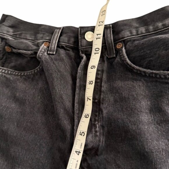AGOLDE Women's Black Denim Shorts Raw Hem Button Fly Sz 24 - Picture 7 of 10